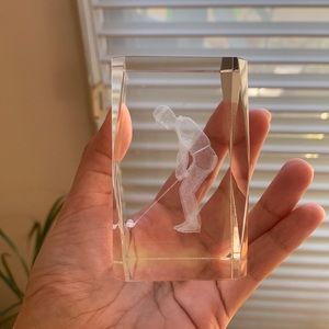 3D laser etched golfer crystal